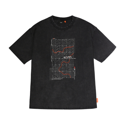 Skinarma Sonar Kısa Kollu Oversize Unisex Bisiklet Yaka Siyah Tişört - 2