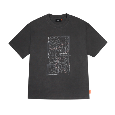 Skinarma Sonar Short Sleeve Oversize Unisex Crew Neck Grey T-Shirt - 1