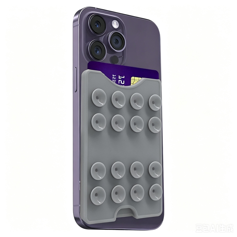 Square Kiss Design 04 Suction Cup Silicone Card Holder - 16