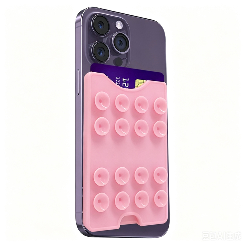 Square Kiss Design 04 Suction Cup Silicone Card Holder - 19