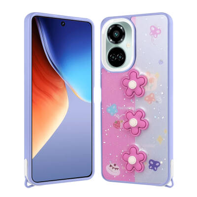 Tecno Camon 19 Case Shining Glitter Relief Figured Zore Cevze Cover - 5