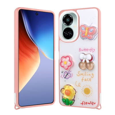 Tecno Camon 19 Case Shining Glitter Relief Figured Zore Cevze Cover - 3