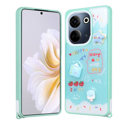 Tecno Camon 20 Case Shining Glitter Relief Figured Zore Cevze Cover - 3