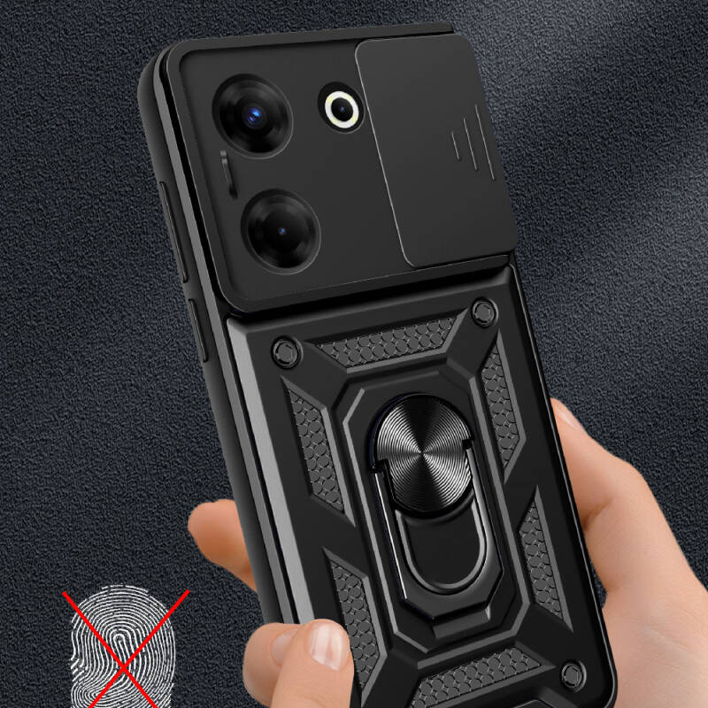 Tecno Camon 20 Case Magnetic Stand Camera Protector Zore Sliding Vega Cover - 4