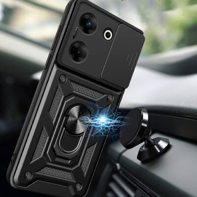 Tecno Camon 20 Pro 4G Case Magnetic Stand Camera Protector Zore Sliding Vega Cover - 4