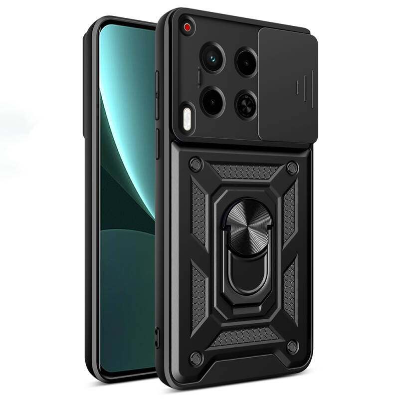 Tecno Camon 30 Case with Magnetic Stand Camera Protection Zore Sliding Vega Cover - 1