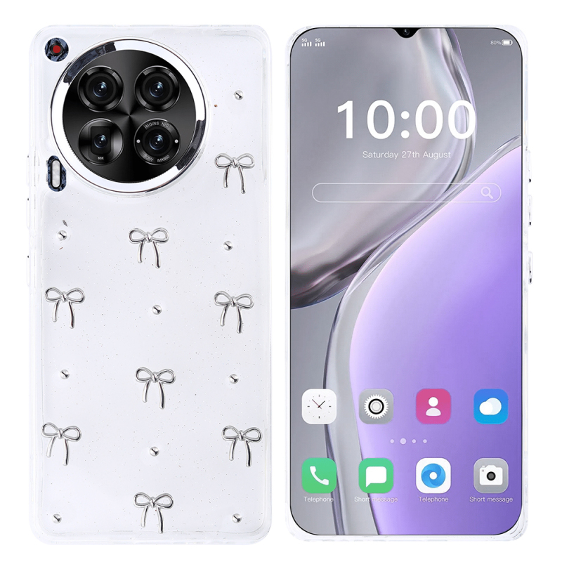 Tecno Camon 30 Kılıf Airbag Tasarımlı Simli Şeffaf Zore Kutup Kapak - 2