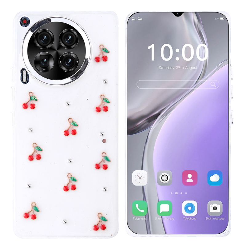 Tecno Camon 30 Kılıf Airbag Tasarımlı Simli Şeffaf Zore Kutup Kapak - 3