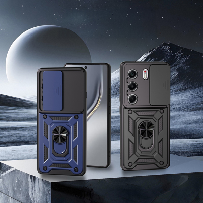 Tecno Camon 40 4G Kılıf Magnetik Standlı Kamera Korumalı Zore Sürgülü Vega Kapak - 4