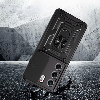 Tecno Camon 40 5G Kılıf Magnetik Standlı Kamera Korumalı Zore Sürgülü Vega Kapak - 2