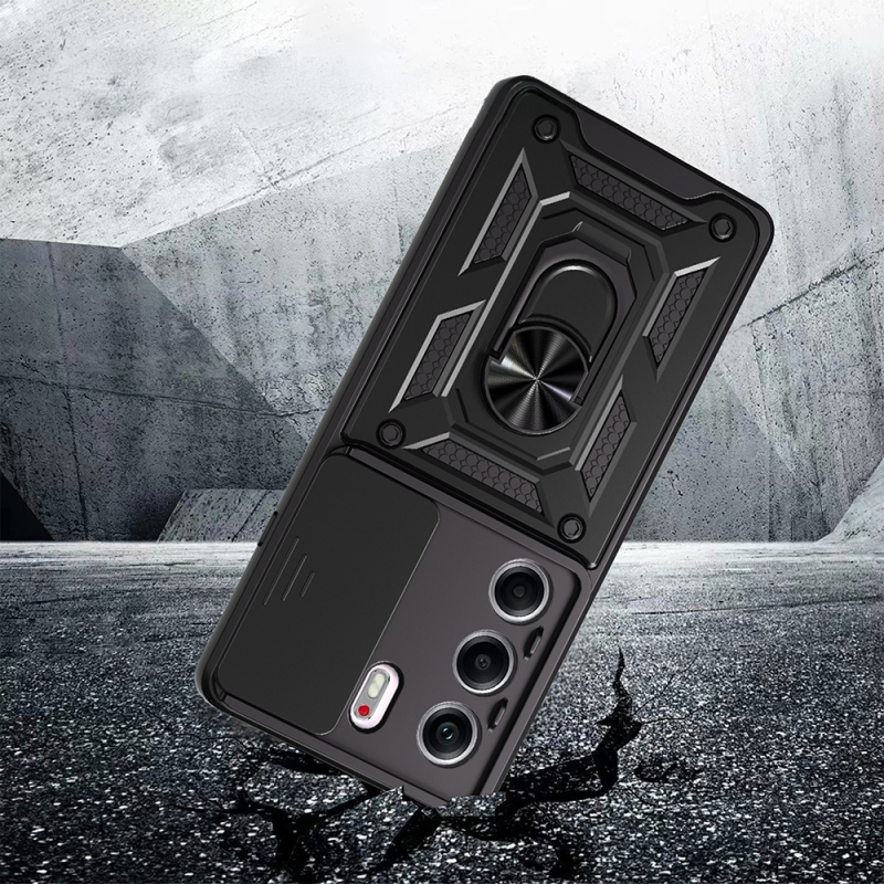 Tecno Camon 40 5G Kılıf Magnetik Standlı Kamera Korumalı Zore Sürgülü Vega Kapak - 2