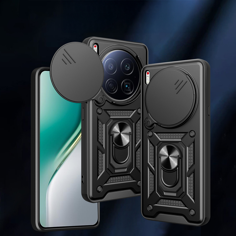 Tecno Camon 40 Premier 5G Kılıf Magnetik Standlı Kamera Korumalı Zore Sürgülü Vega Kapak - 4