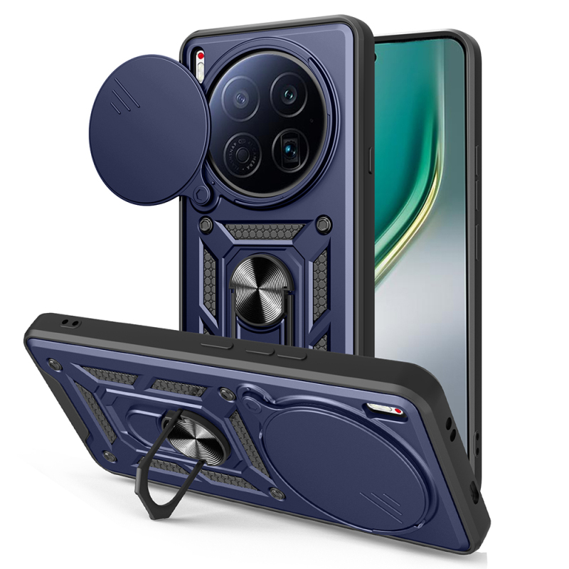 Tecno Camon 40 Premier 5G Kılıf Magnetik Standlı Kamera Korumalı Zore Sürgülü Vega Kapak - 2