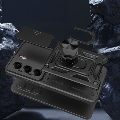 Tecno Camon 40 Pro 4G Case with Magnetic Stand and Camera Protection Zore Sliding Vega Cover - 6