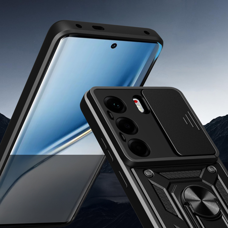 Tecno Camon 40 Pro 4G Kılıf Magnetik Standlı Kamera Korumalı Zore Sürgülü Vega Kapak - 8