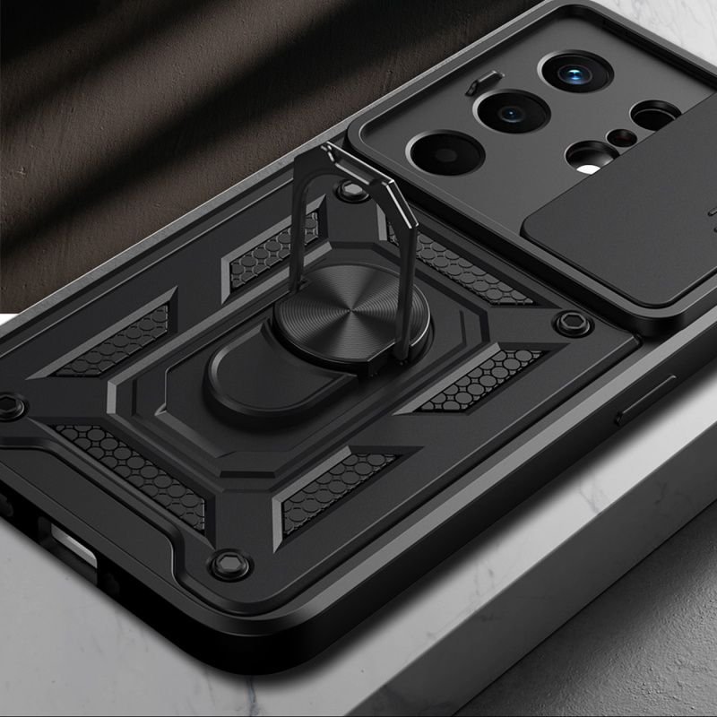 Tecno Camon 50 Case with Magnetic Stand and Camera Protection, Zore Sliding Vega Cover - 8