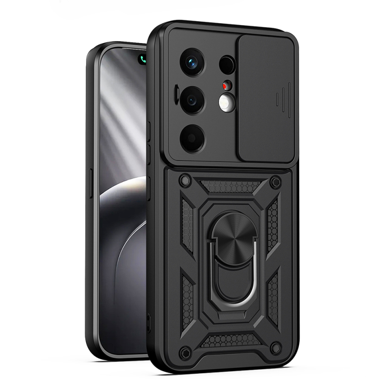 Tecno Camon 50 Case with Magnetic Stand and Camera Protection, Zore Sliding Vega Cover - 1
