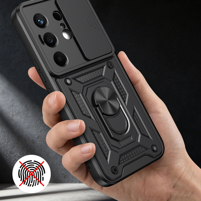 Tecno Camon 50 Kılıf Magnetik Standlı Kamera Korumalı Zore Sürgülü Vega Kapak - 6