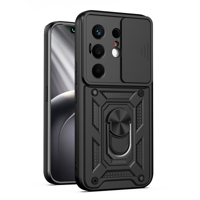 Tecno Camon 50 Kılıf Magnetik Standlı Kamera Korumalı Zore Sürgülü Vega Kapak - 1