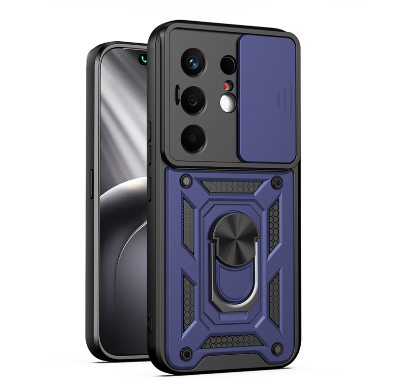 Tecno Camon 50 Kılıf Magnetik Standlı Kamera Korumalı Zore Sürgülü Vega Kapak - 2