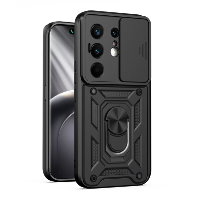 Tecno Camon 50 Pro Kılıf Magnetik Standlı Kamera Korumalı Zore Sürgülü Vega Kapak - 2