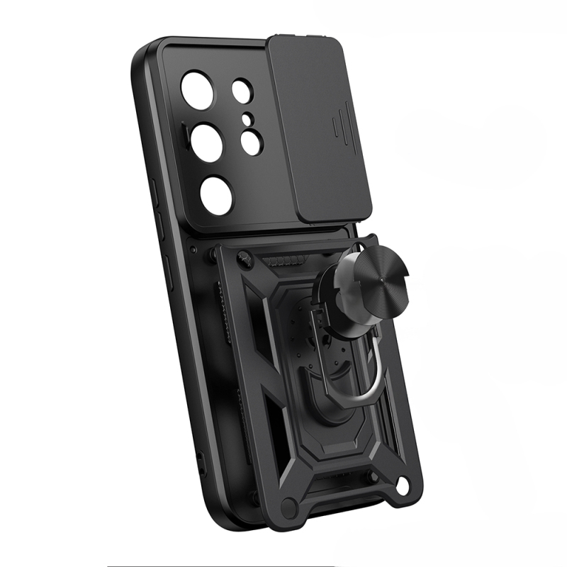 Tecno Camon 50 Pro Kılıf Magnetik Standlı Kamera Korumalı Zore Sürgülü Vega Kapak - 9
