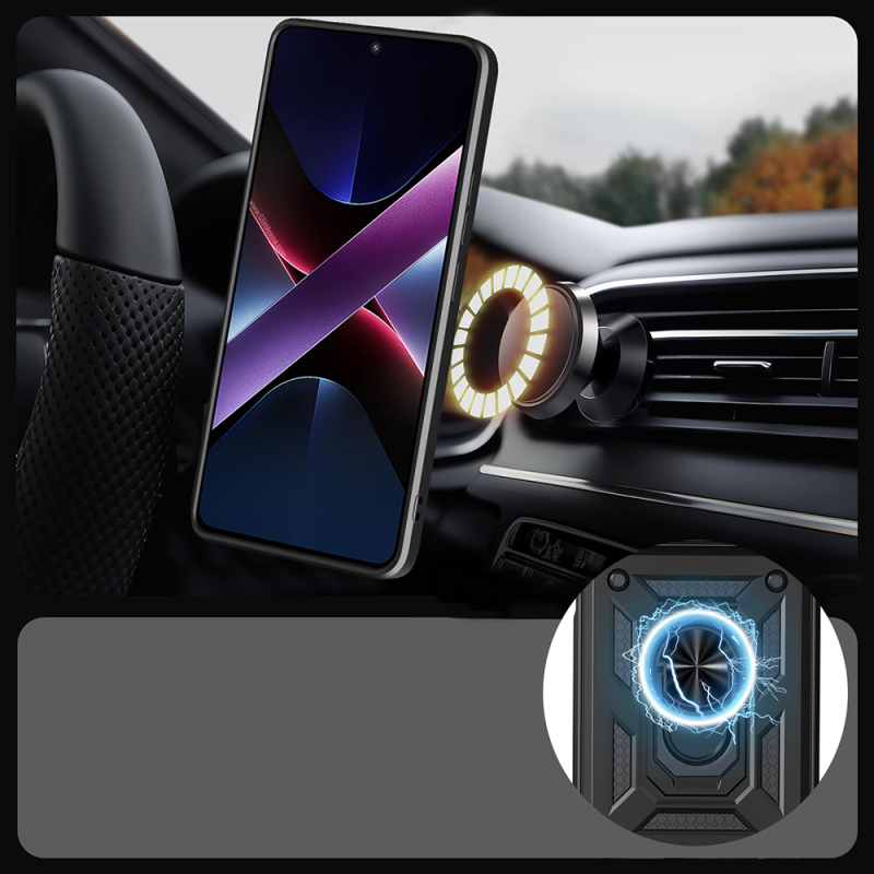 Tecno Pova Curve 2 Case with Magnetic Stand and Camera Protection, Zore Sliding Vega Cover - 3
