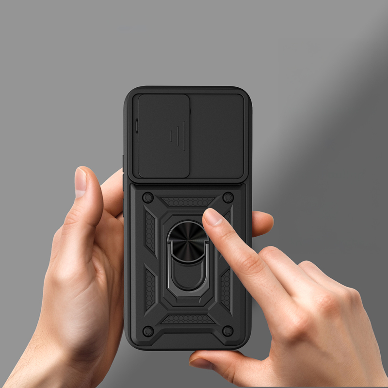 Tecno Pova Curve 2 Kılıf Magnetik Standlı Kamera Korumalı Zore Sürgülü Vega Kapak - 4