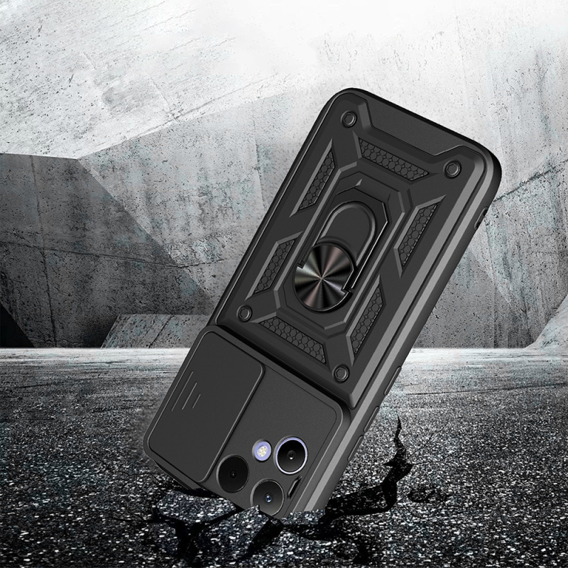 Tecno Pova Curve 2 Kılıf Magnetik Standlı Kamera Korumalı Zore Sürgülü Vega Kapak - 5