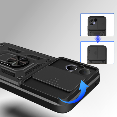 Tecno Pova Curve 2 Kılıf Magnetik Standlı Kamera Korumalı Zore Sürgülü Vega Kapak - 6
