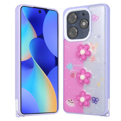 Tecno Spark 10 Pro Case Shining Glitter Relief Figured Zore Cevze Cover - 4