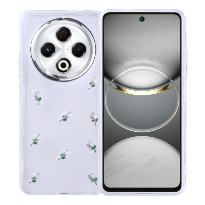 Tecno Spark 30 4G Case Airbag Design Glitter Transparent Zore Kutup Cover - 5