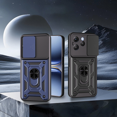 Tecno Spark 40 4G Case with Magnetic Stand and Camera Protection, Zore Sliding Vega Cover - 7