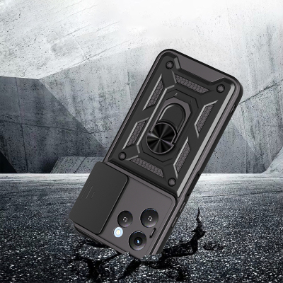 Tecno Spark 40 4G Case with Magnetic Stand and Camera Protection, Zore Sliding Vega Cover - 8