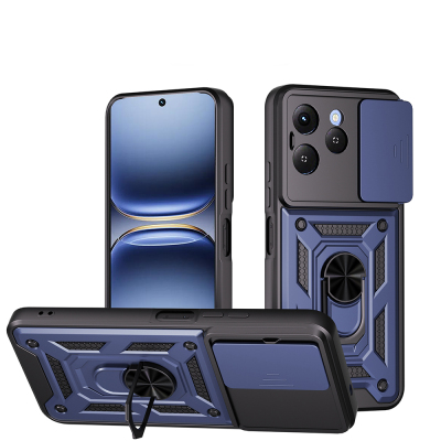 Tecno Spark 40 4G Case with Magnetic Stand and Camera Protection, Zore Sliding Vega Cover - 1