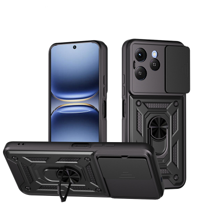 Tecno Spark 40 4G Case with Magnetic Stand and Camera Protection, Zore Sliding Vega Cover - 3