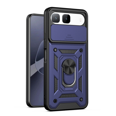 Tecno Spark 40 5G Case with Magnetic Stand and Camera Protection, Zore Sliding Vega Cover - 1