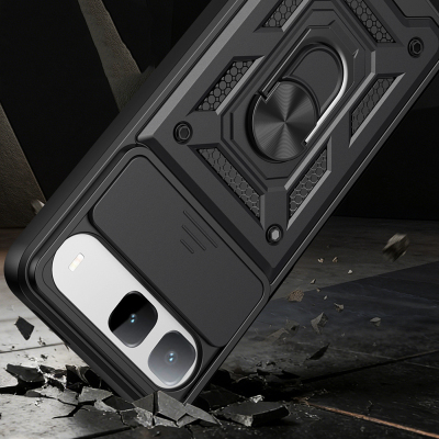 Tecno Spark 40 5G Case with Magnetic Stand and Camera Protection, Zore Sliding Vega Cover - 3