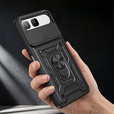 Tecno Spark 40 5G Case with Magnetic Stand and Camera Protection, Zore Sliding Vega Cover - 6