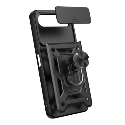 Tecno Spark 40 5G Kılıf Magnetik Standlı Kamera Korumalı Zore Sürgülü Vega Kapak - 9