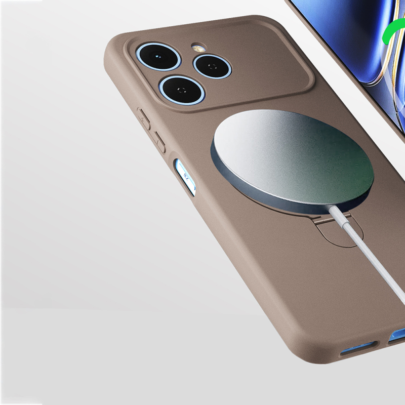 Tecno Spark 40 Kılıf M-safe Şarj Özellikli Standlı Zore Samara Kapak - 5