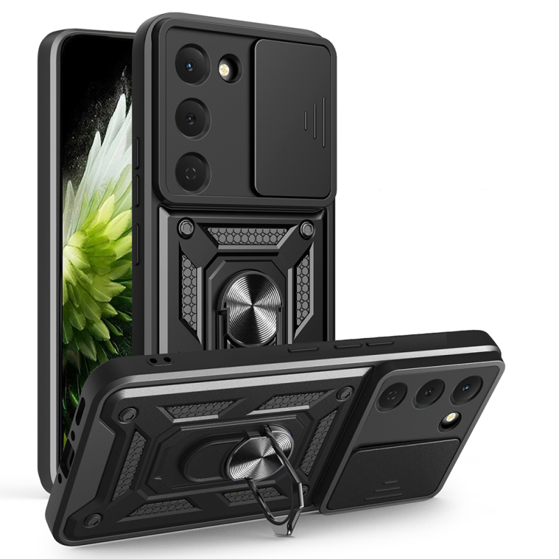 Tecno Spark 40 Pro Case with Magnetic Stand and Camera Protection, Zore Sliding Vega Cover - 2