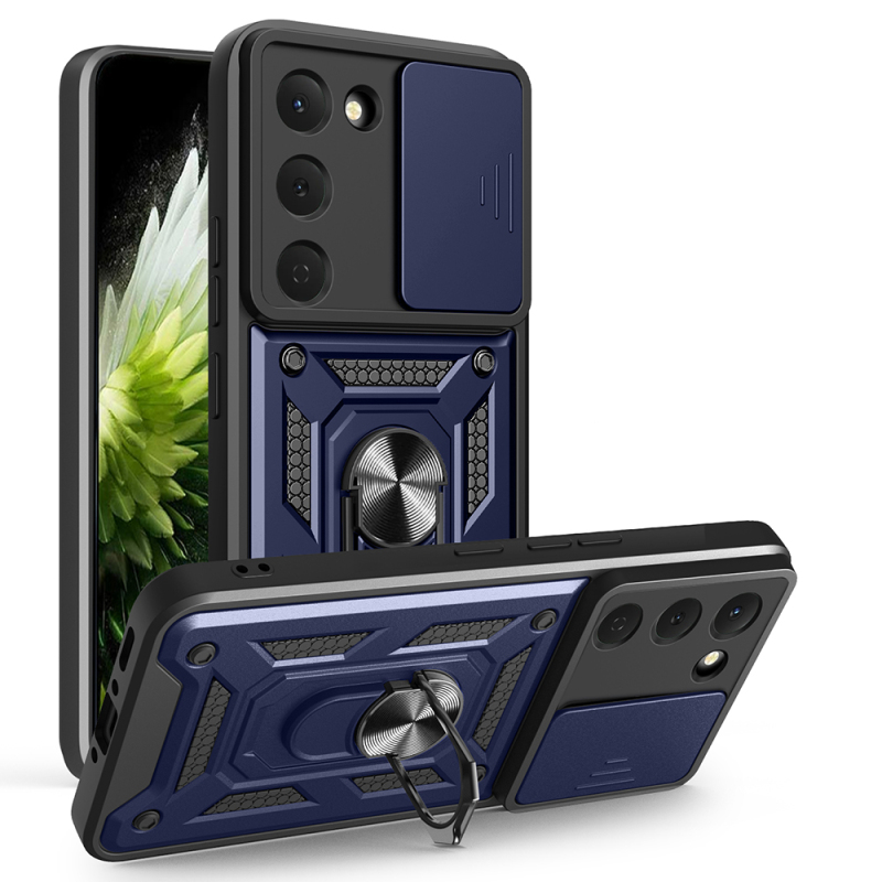 Tecno Spark 40 Pro Case with Magnetic Stand and Camera Protection, Zore Sliding Vega Cover - 3