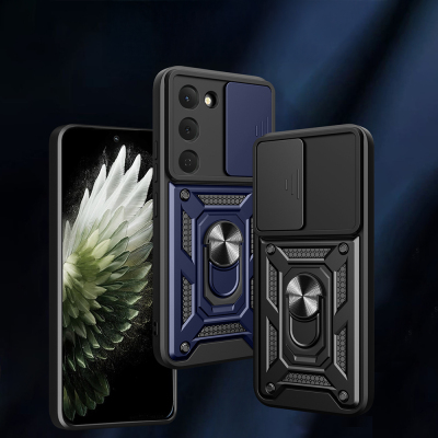 Tecno Spark 40 Pro Kılıf Magnetik Standlı Kamera Korumalı Zore Sürgülü Vega Kapak - 4