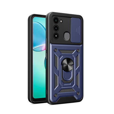 Tecno Spark 8C Case with Magnetic Stand Camera Protection Zore Sliding Vega Cover - 11