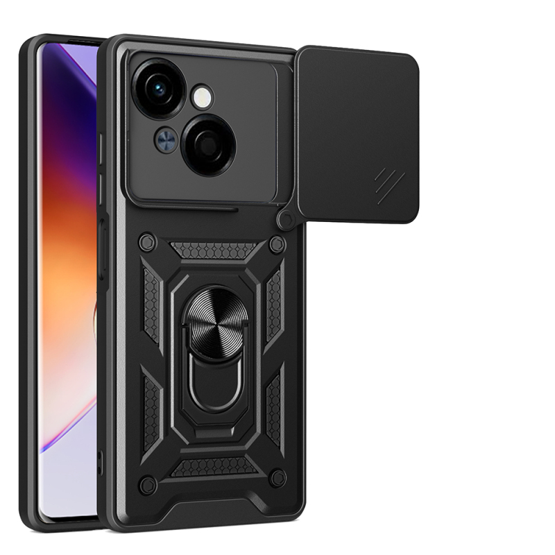 Tecno Spark Go 1 2025 Kılıf Magnetik Standlı Kamera Korumalı Zore Sürgülü Vega Kapak - 1
