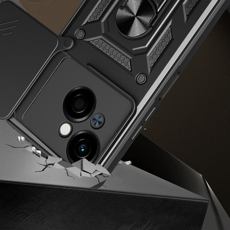 Tecno Spark Go 1 2025 Kılıf Magnetik Standlı Kamera Korumalı Zore Sürgülü Vega Kapak - 5