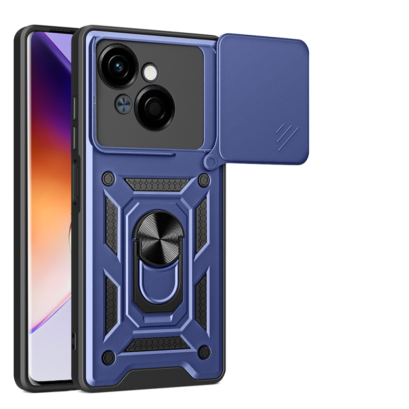 Tecno Spark Go 1 2025 Kılıf Magnetik Standlı Kamera Korumalı Zore Sürgülü Vega Kapak - 3