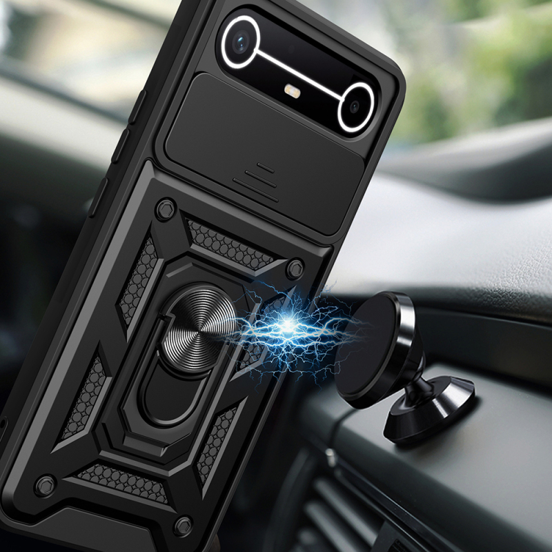 Tecno Spark Slim 5G Case with Magnetic Stand and Camera Protection, Zore Sliding Vega Cover - 4