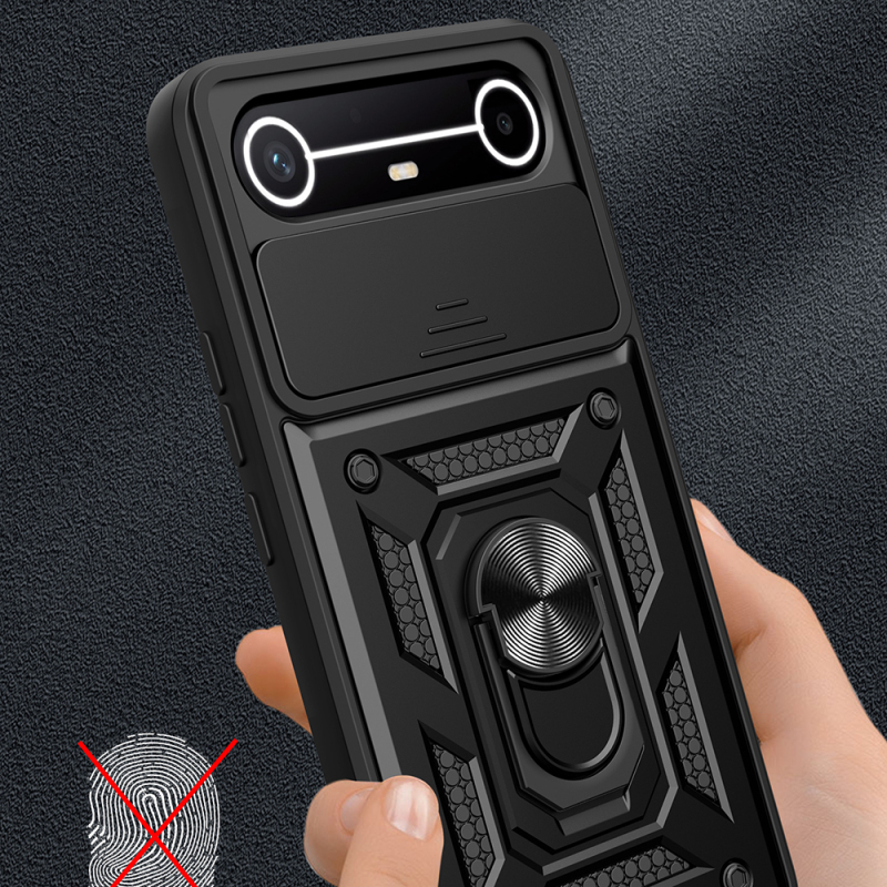 Tecno Spark Slim 5G Case with Magnetic Stand and Camera Protection, Zore Sliding Vega Cover - 5